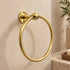 Handcrafted Solid Brass Towel Ring – Wall-Mounted Round Bathroom Hand Towel Holder with Polished Golden Finish