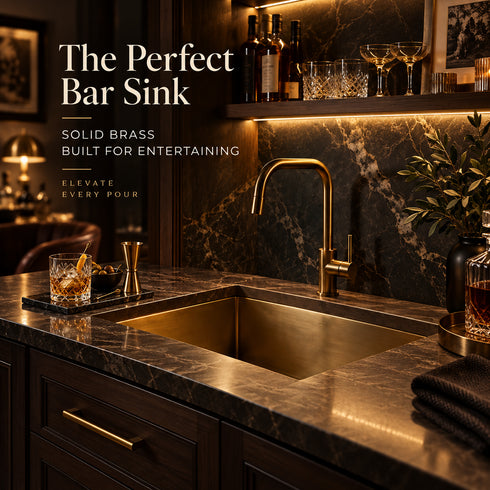 Handcrafted Solid Brass Undermount Sink – Aged Bronze Patina