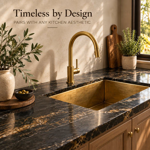Handcrafted Solid Brass Undermount Sink – Aged Bronze Patina