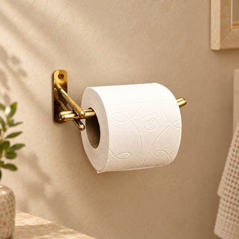 Handcrafted Solid Brass Wall-Mounted Toilet Paper Holder