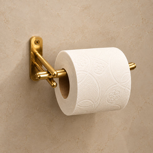 Handcrafted Solid Brass Wall-Mounted Toilet Paper Holder