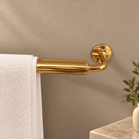 Handcrafted Solid Brass Wall-Mounted Towel Bar