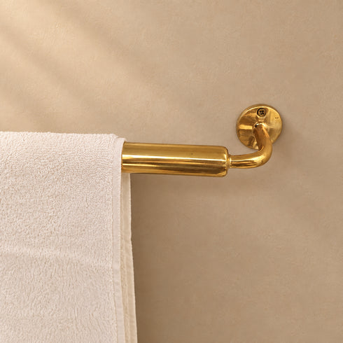 Handcrafted Solid Brass Wall-Mounted Towel Bar
