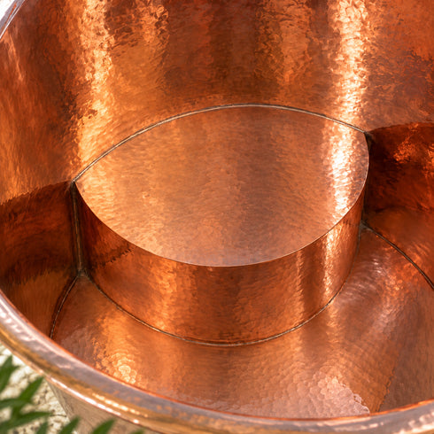 Handcrafted Solid Copper Cold Plunge Bathtub with Built-In Seat
