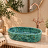 Handcrafted Turquoise Stone Vessel Sink with Hammered Copper Faucet