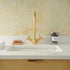Handcrafted Unlacquered Brass Gooseneck Faucet with Cross Handles