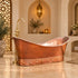 Handcrafted Vintage Freestanding Copper Bathtub with Smooth Finish