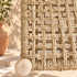 Handcrafted Whitewashed Wooden Bar Stool with Woven Seagrass Seat – Rustic Mediterranean Counter Stool
