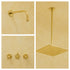 Handcrafted Brass Ceiling & Wall Shower System with Rainfall Showerhead and 3-Valve Mixer