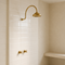 Handcrafted Brass Gooseneck Rain Shower with Square Showerhead