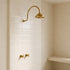 Handcrafted Brass Gooseneck Rain Shower with Square Showerhead