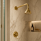 Handcrafted moroccan Brass Rain Shower Head with Wall-Mounted Arm