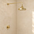 Handcrafted Brass Rain Shower System – Round Shower Head with Curved Wall Arm