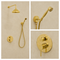 Handcrafted Brass Shower System with Rainfall Showerhead, Hand Shower & Concealed Mixer