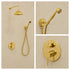 Handcrafted Brass Shower System with Rainfall Showerhead, Hand Shower & Concealed Mixer