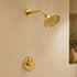 Handcrafted Solid Brass Rain Shower Head with Wall-Mounted Arm – Vintage Round Design