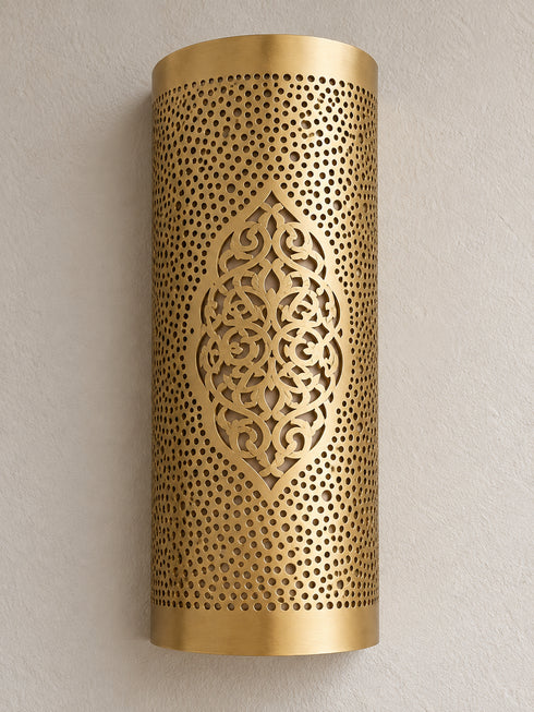Handmade Moroccan Brass Wall Sconce, Pierced Brass Wall Lamp, Boho Light Fixture, Moroccan Lighting, Bedroom Hallway Decor