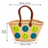 Handmade Moroccan Straw Basket Bag, Woven Smiley Face Beach Tote, Raffia Summer Market Bag, Boho Gift for Her
