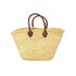 Handmade Moroccan Straw Tote Bag with Leather Handles Woven Basket