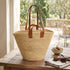 Handmade Moroccan Straw Tote Bag with Long Leather Handles Beach Bag