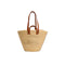 Handmade Moroccan Straw Tote Bag with Long Leather Handles Beach Bag