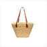 Handmade Natural Raffia Tote Bag with Genuine Tanned Leather Handles