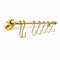 Handmade solid brass kitchen rail with S hooks