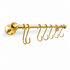 Handmade solid brass kitchen rail with S hooks