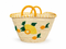 Handwoven Moroccan Palm Leaf Basket with Citrus Embroidery