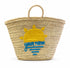 Handwoven Moroccan Palm Leaf Beach Basket with Sun Embroidery