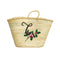 Handwoven Moroccan Straw Basket with Embroidered Flowers