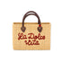 Handwoven Raffia Tote Bag with La Dolce Vita Embroidery