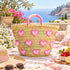 Heart Straw Basket, Moroccan Handwoven Tote, Blue Heart Palm Leaf Bag, Small Beach & Market Basket