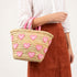 Heart Straw Basket, Moroccan Handwoven Tote, Blue Heart Palm Leaf Bag, Small Beach & Market Basket