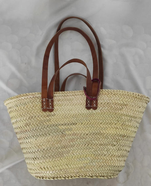 Straw basket with 4 leather handles , customize straw bag, personalized basket, personalized beach bag, personalized bag for bridesmaids