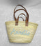 Straw basket with 4 leather handles , customize straw bag, personalized basket, personalized beach bag, personalized bag for bridesmaids