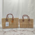 Summer Love Wicker Basket Bag with Red Love Text & Leather Handles