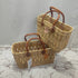 Summer Love Wicker Basket Bag with Red Love Text & Leather Handles