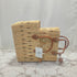 Summer Love Wicker Basket Bag with Red Love Text & Leather Handles