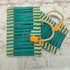 Handwoven Moroccan Straw Tote Bag – Teal & Natural Beige beautifully handwoven