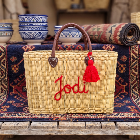 Woven Straw Beach Tote Bag – Handmade Raffia Shopping & Summer Bag