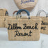 Handcrafted Straw Beach Bag with Black Handles and Stylish “Summer Beach” Design
