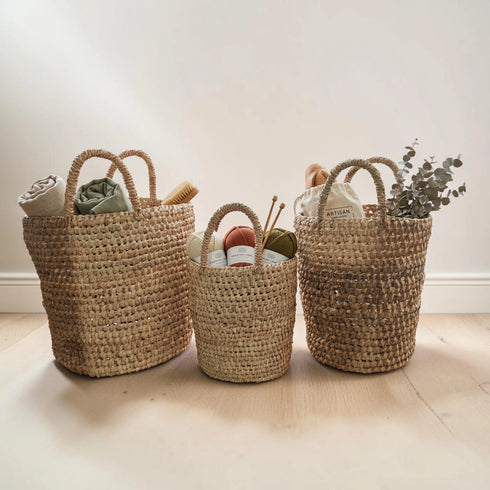 handwoven Moroccan palm leaf Natural, eco-friendly, and sustainable materials Strong woven handles