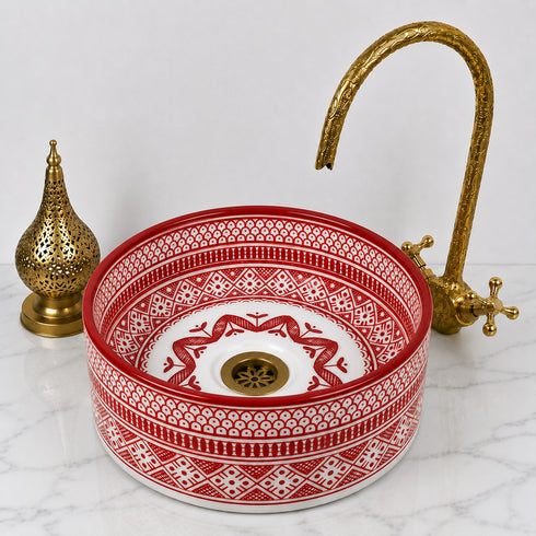 Illuminate your vanity with an Art of handmade ceramic round sink.