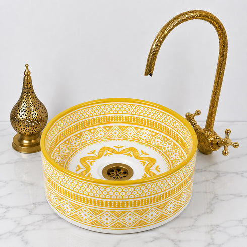 Illuminate your vanity with an Art of handmade ceramic round sink.