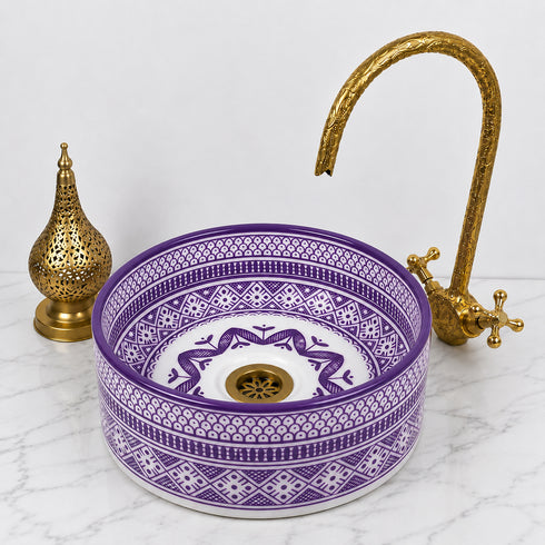 Illuminate your vanity with an Art of handmade ceramic round sink.
