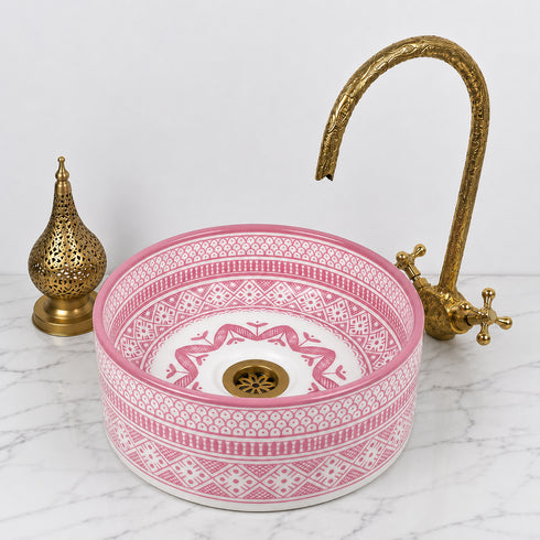 Illuminate your vanity with an Art of handmade ceramic round sink.