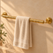 Handcrafted Engraved Solid Brass Towel Bar with Decorative Detailing