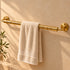 Handcrafted Engraved Solid Brass Towel Bar with Decorative Detailing