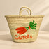 Carrot Market Basket, Moroccan Straw Tote, Handwoven Palm Leaf Bag, Grocery Basket, Farmhouse Market Bag